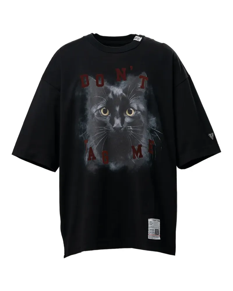 MIHARAYASUHIRO cat-printed T-shirt - Schwarz Schwarz