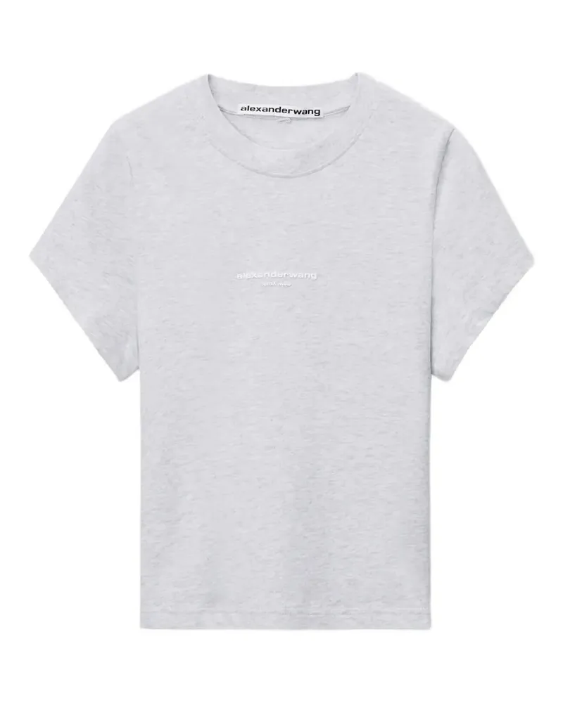 Alexander Wang logo-print Shrunken short-sleeve T-shirt - Grau Grau