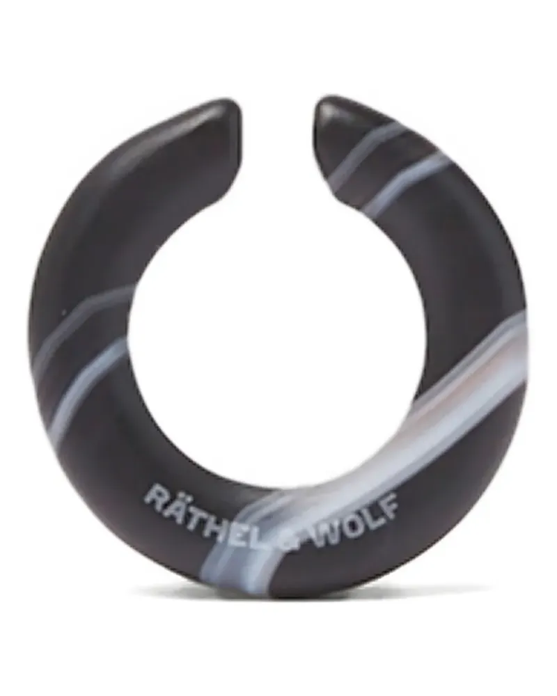 RÄTHEL & WOLF Edgar Ear Cuff mit Achat - Schwarz Schwarz