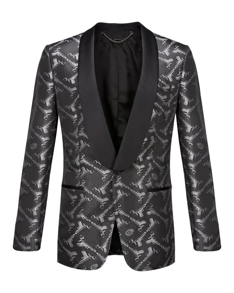 Billionaire Robin jacquard-logo blazer - Schwarz Schwarz