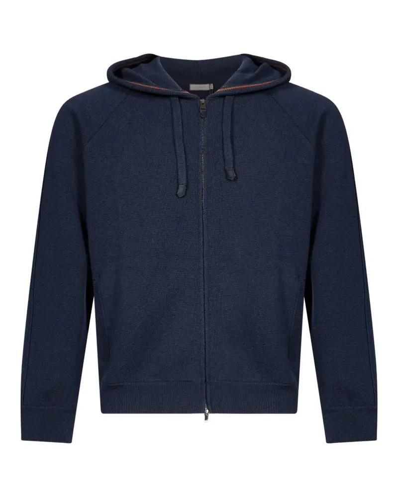 Canali Hoodie mit Raglanärmeln - Blau Blau