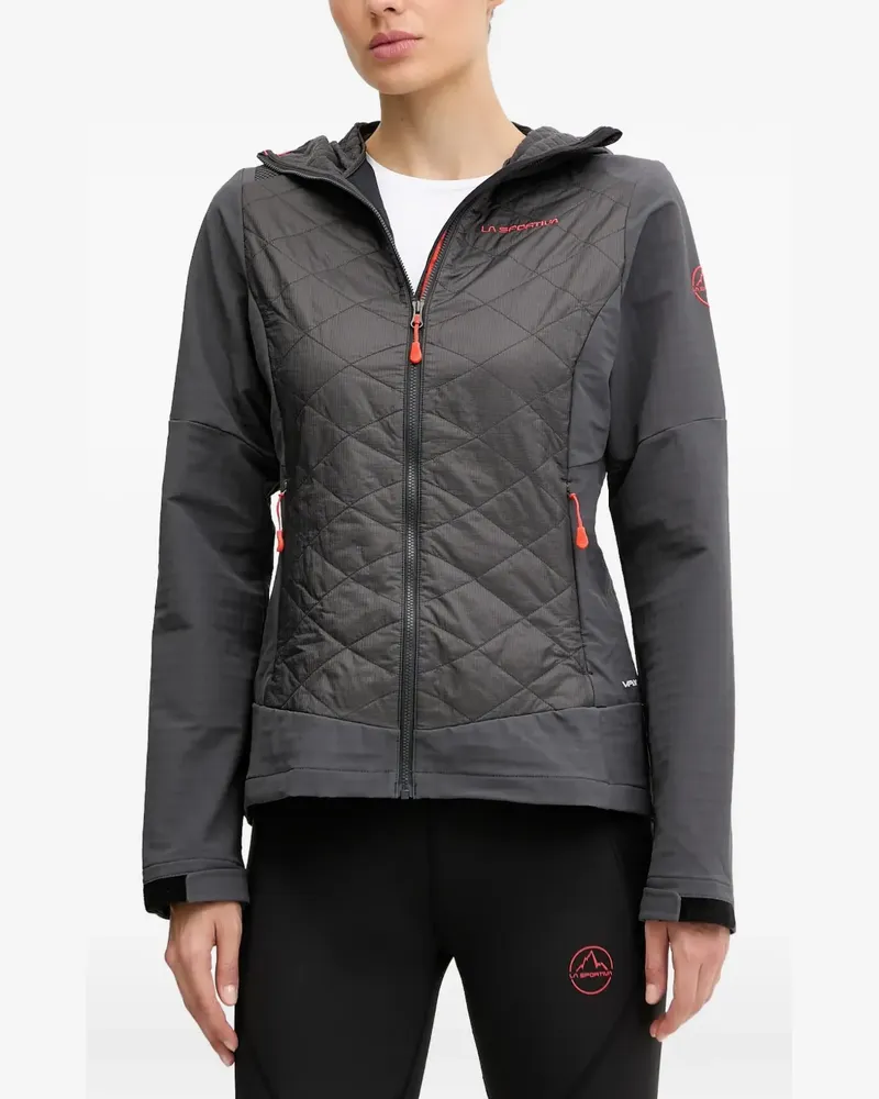 La Sportiva diamond-design hooded performance jacket - Grau Grau