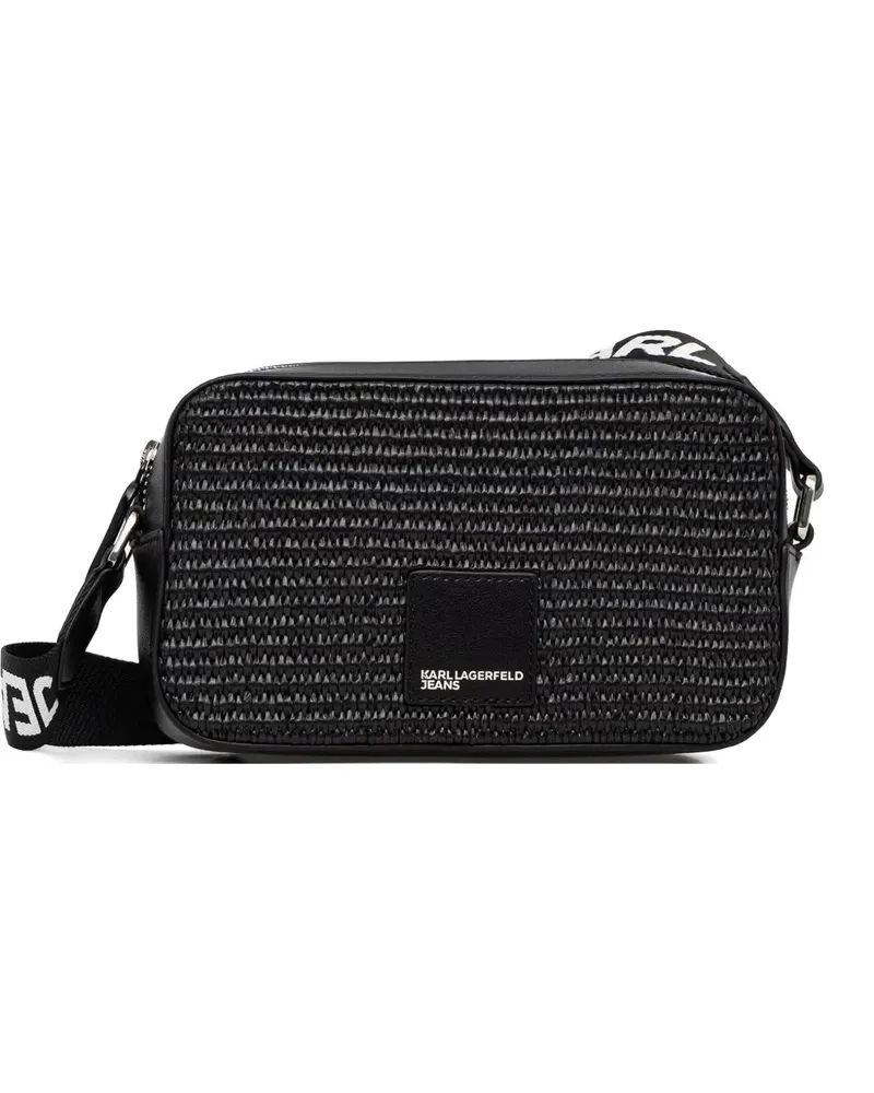 Karl Lagerfeld Gewebte Umhängetasche - Schwarz Schwarz