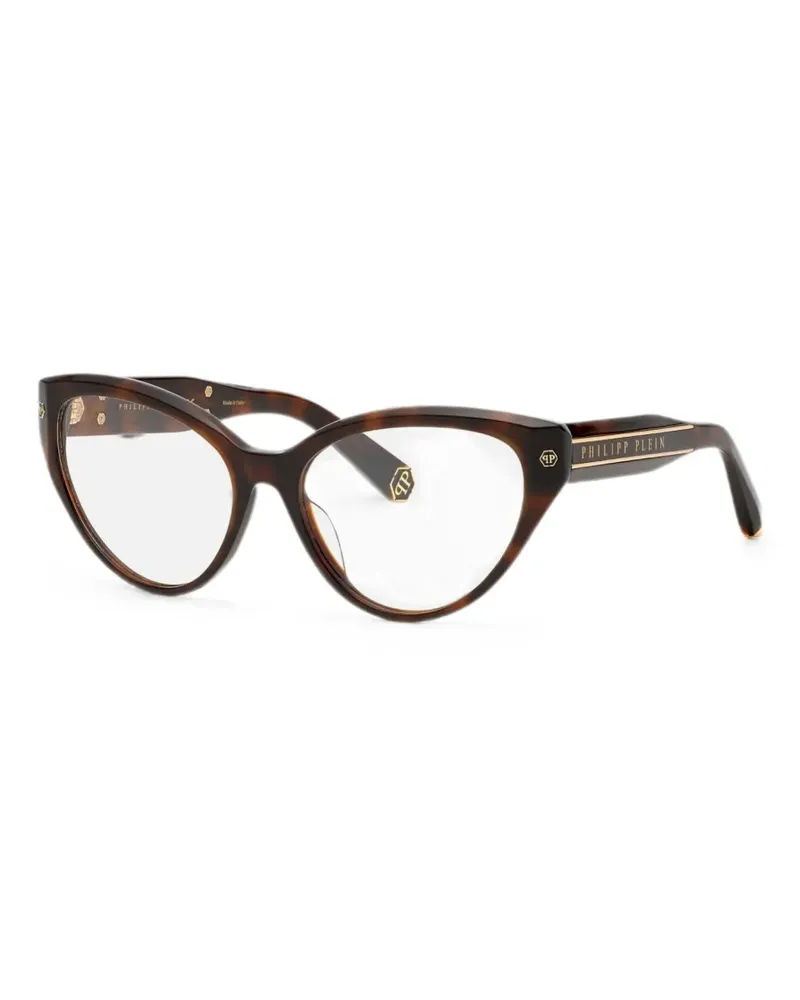 Philipp Plein tortoiseshell-effect cat-eye glasses - Braun Braun