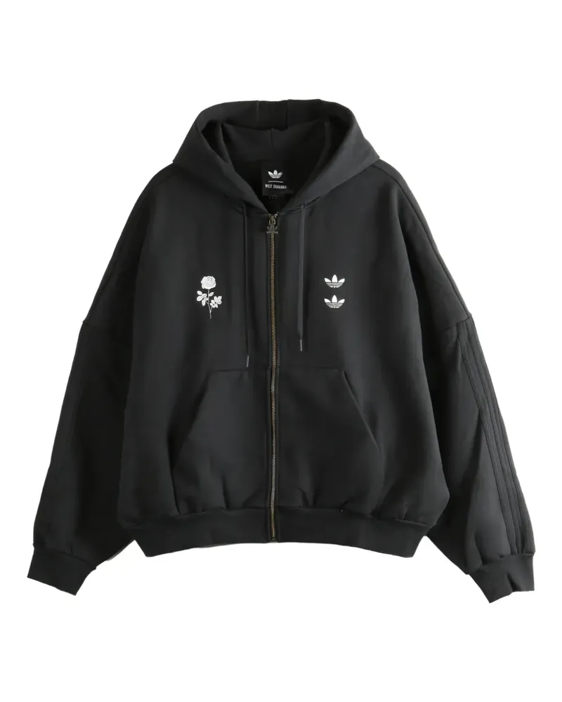 adidas x Willy Chavarria zip-up hoodie - Schwarz Schwarz