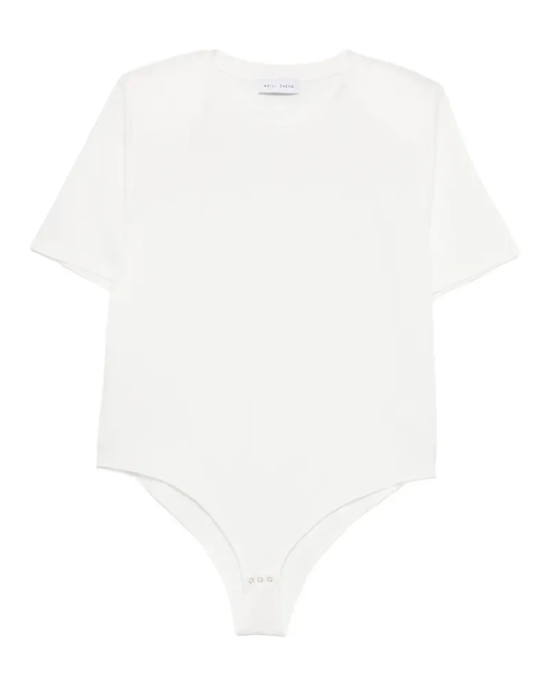 Weili Zheng padded-shoulder short-sleeve T-shirt - Weiß Weiß