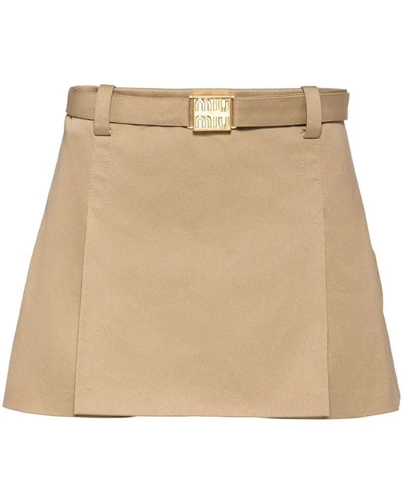 Miu Miu Minirock mit Gürtel - Nude Nude