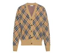 Cardigan mit Vintage-Check - Nude