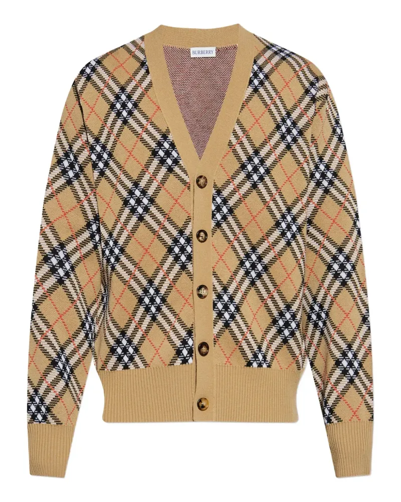 Burberry Cardigan mit Vintage-Check - Nude Nude