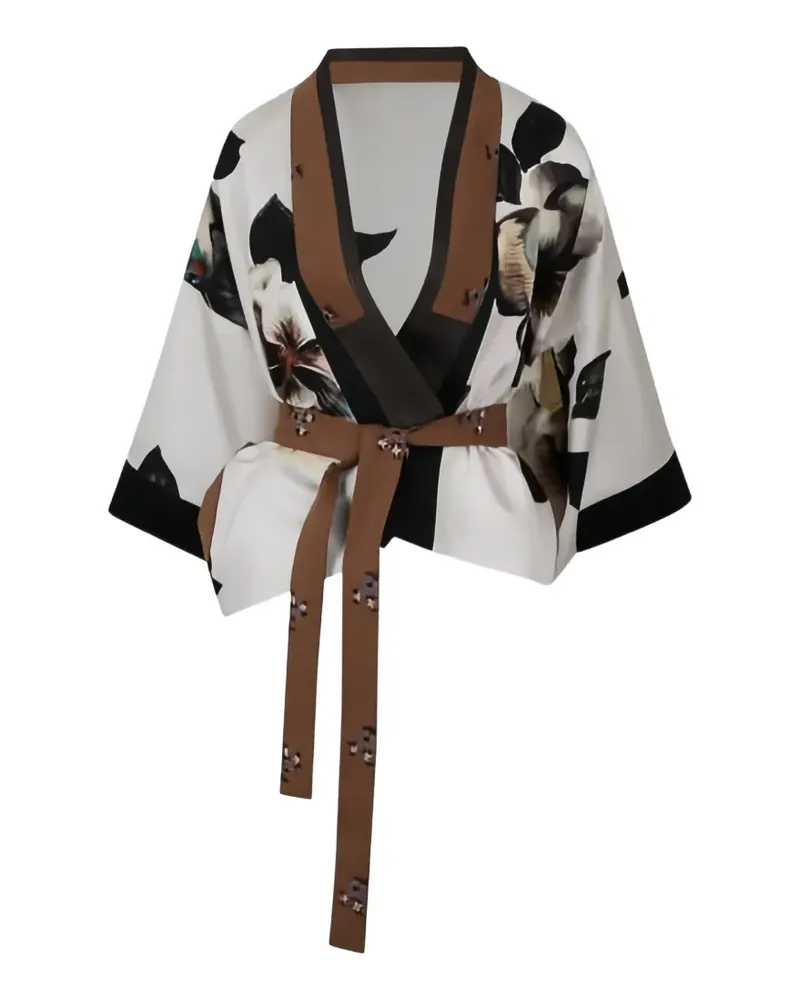 Antonio Marras floral-print kimono - Nude Nude