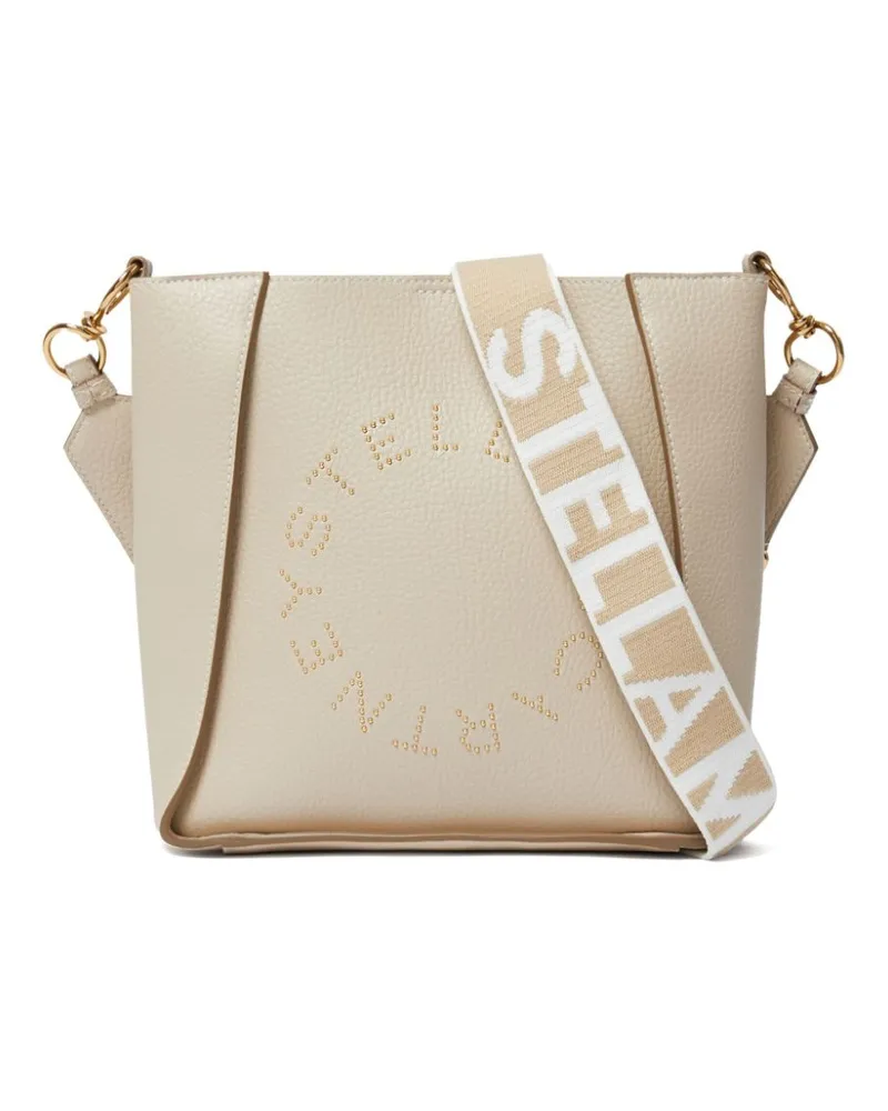Stella McCartney Schultertasche aus veganem Leder mit Logo - Nude Nude