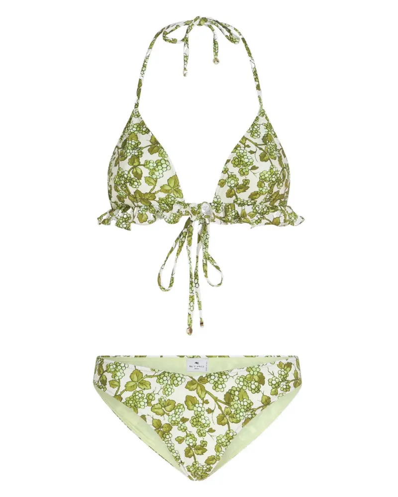 Etro Geblümter Triangel-Bikini - Grün Grün