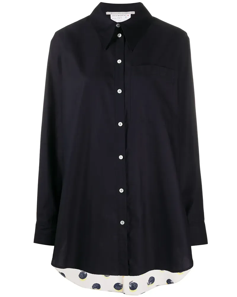 Stella McCartney Hemd in Kontrastoptik - Blau Blau