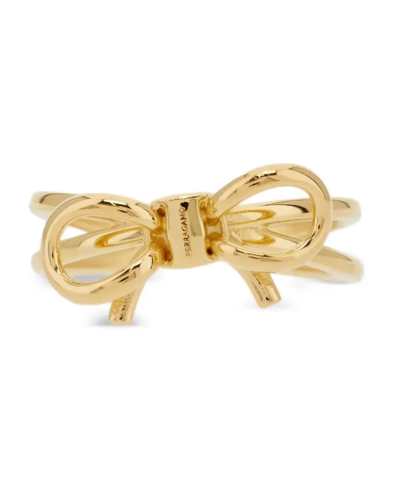 Ferragamo Doppelter Ring mit Schleife - Gold Gold