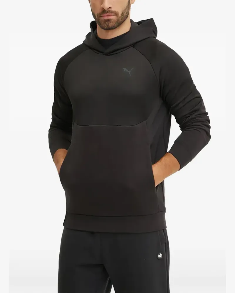 Puma Tech raglan-sleeve logo-print hoodie - Schwarz Schwarz