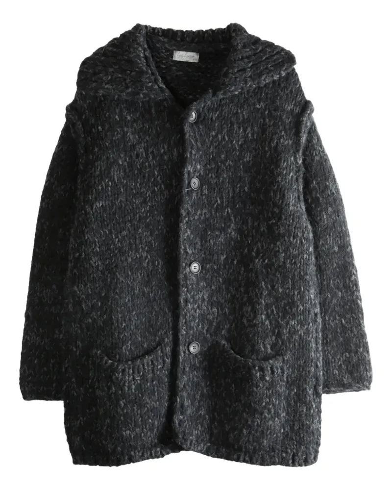 Yohji Yamamoto button coat - Schwarz Schwarz