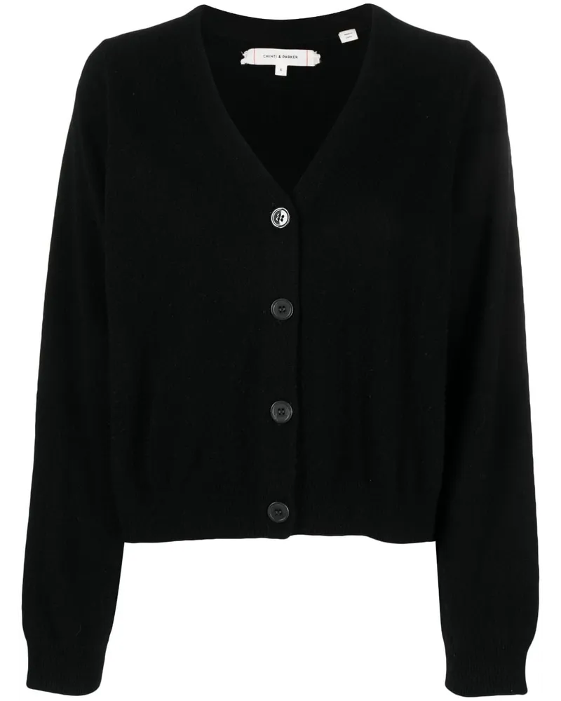 Chinti & Parker Strickmantel mit V-Ausschnitt - Schwarz Schwarz