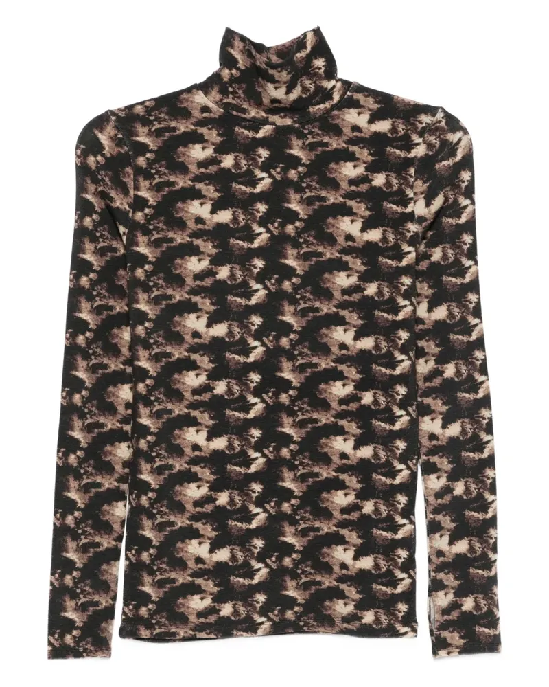 Antik Batik Pullover mit Rollkragen - Braun Braun