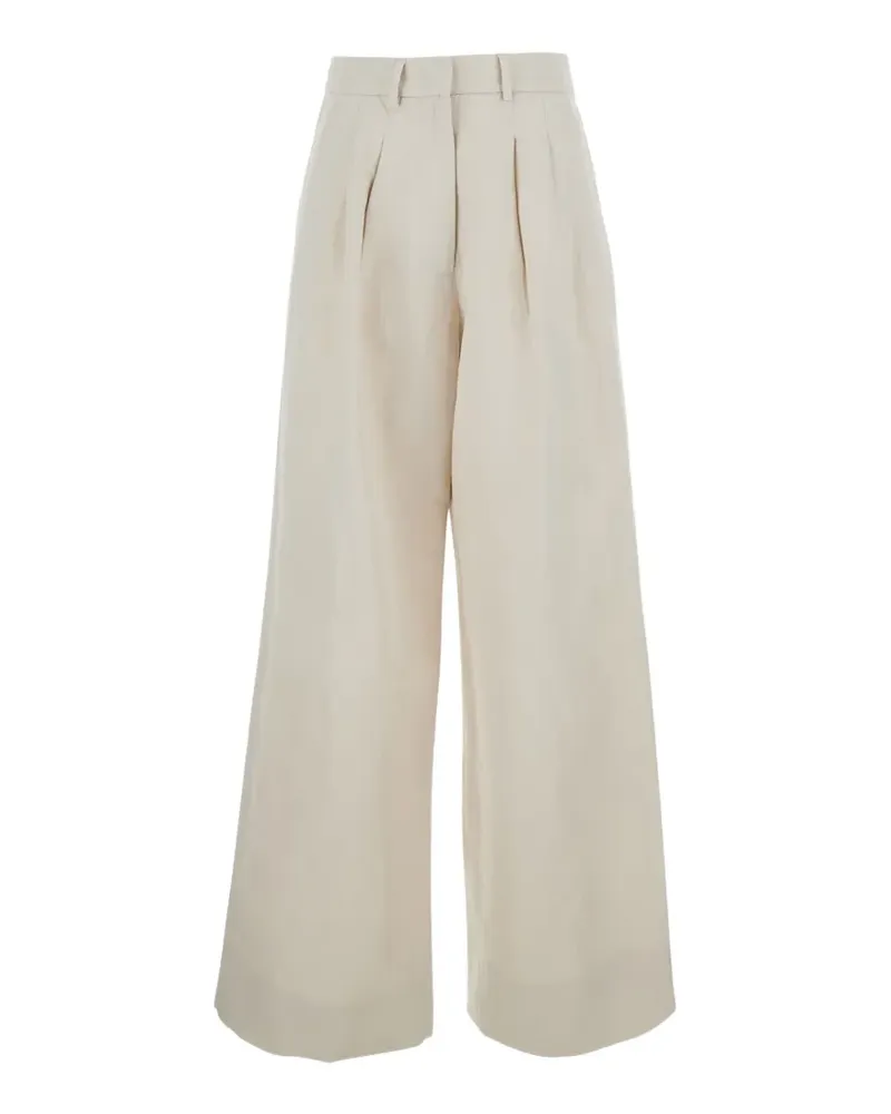 PT TORINO pleated wide-leg trousers - Weiß Weiß