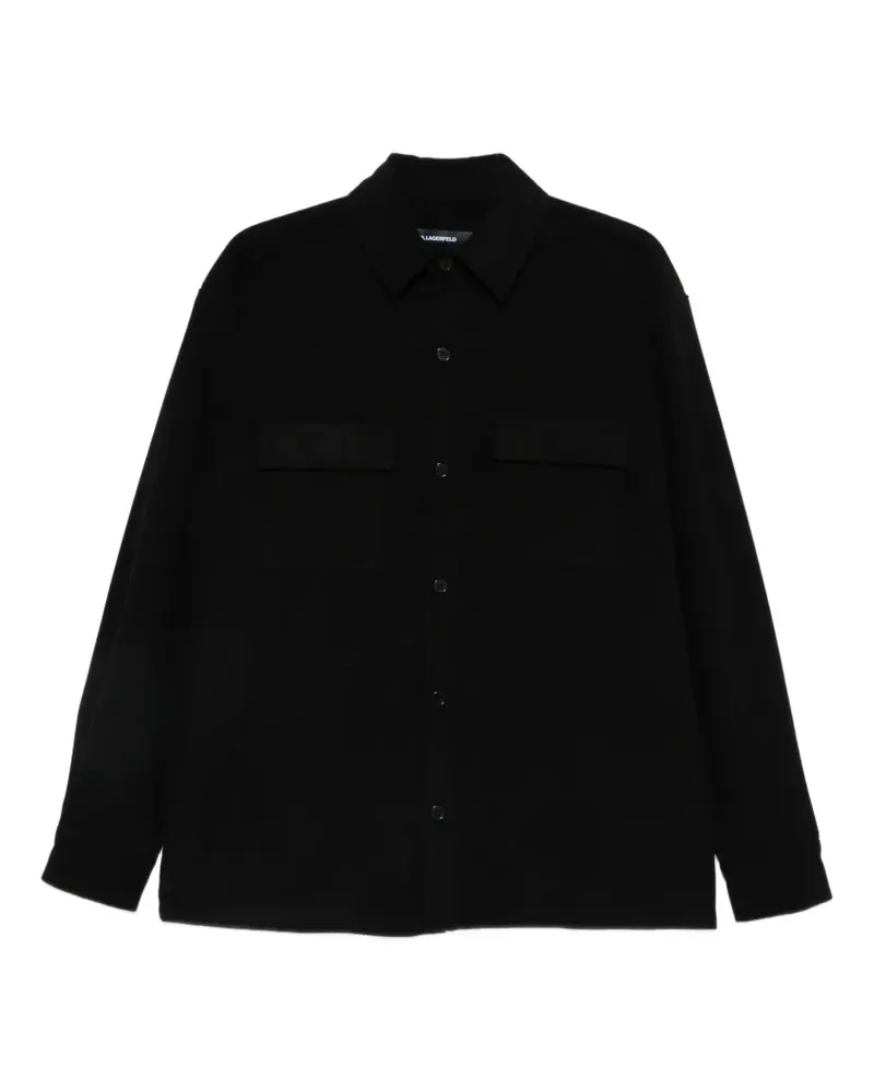 Karl Lagerfeld Cord-Hemdjacke mit Klappentasche - Schwarz Schwarz