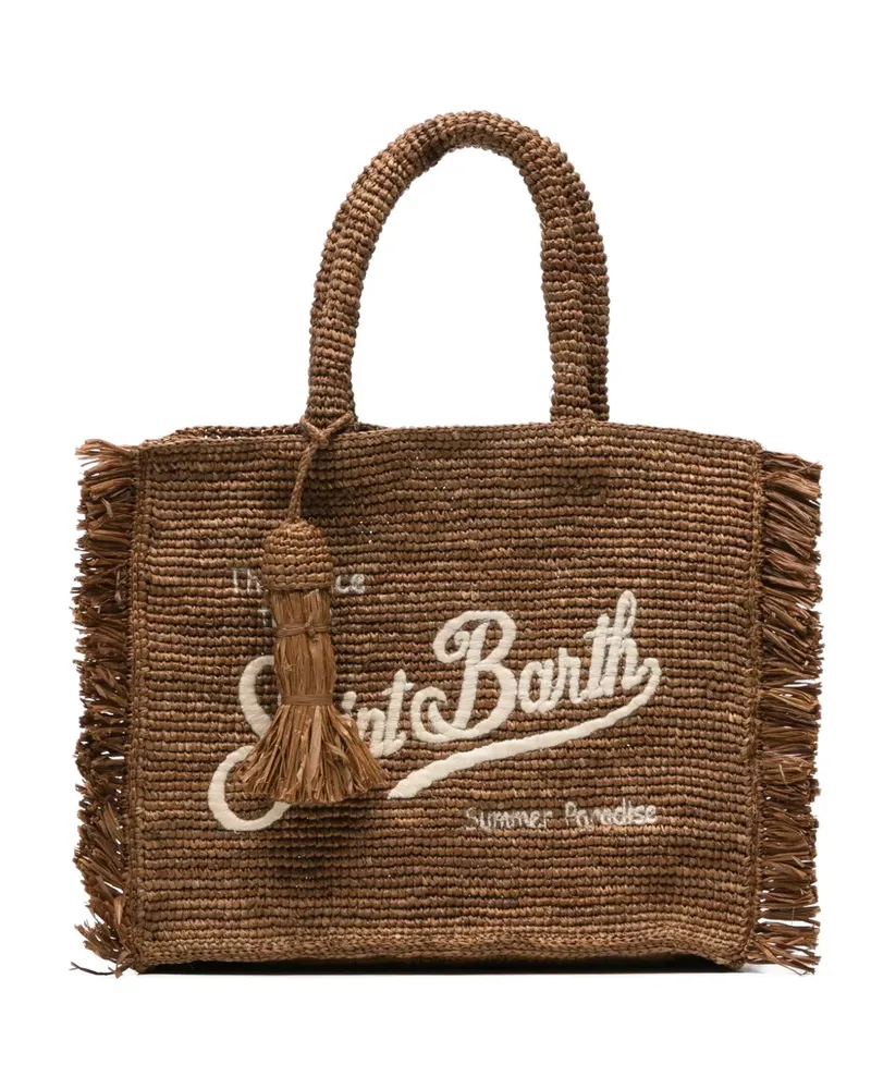 MC2 Saint Barth Colette fringed raffia tote bag - Braun Braun