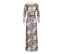 Giulia polka-dot shell-print dress - Schwarz