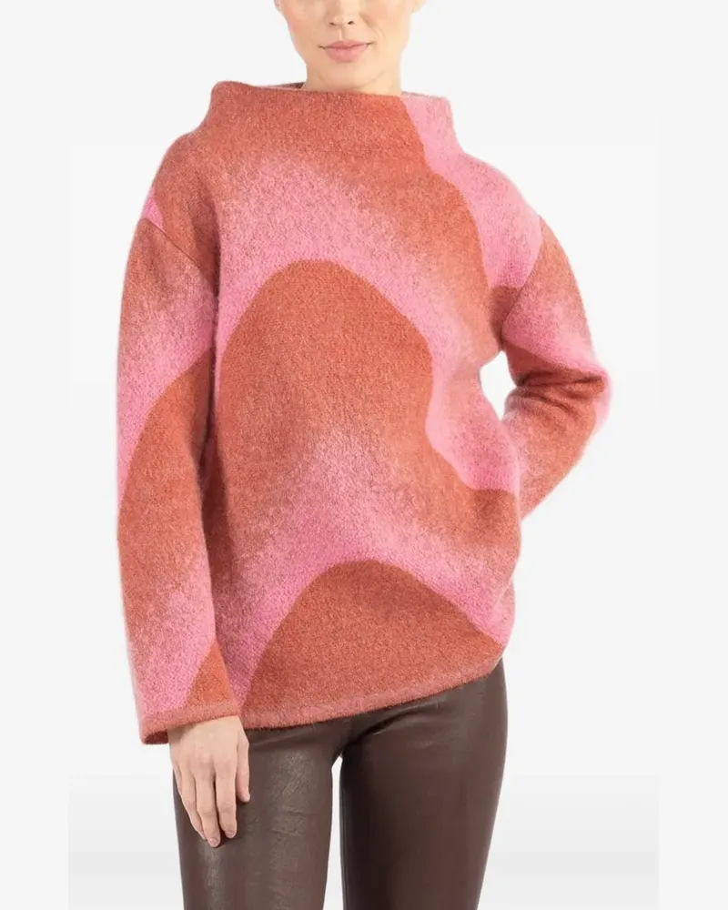 ODEEH pattern high-neck sweater - Rosa Rosa