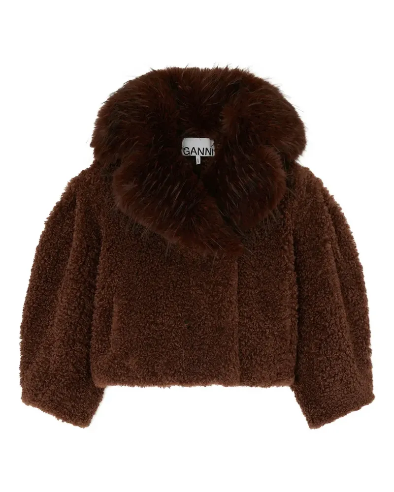 Ganni Jacke aus alternativem Shearling - Braun Braun