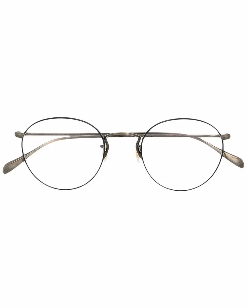 Oliver Peoples Runde Brille mit Logo - Schwarz Schwarz