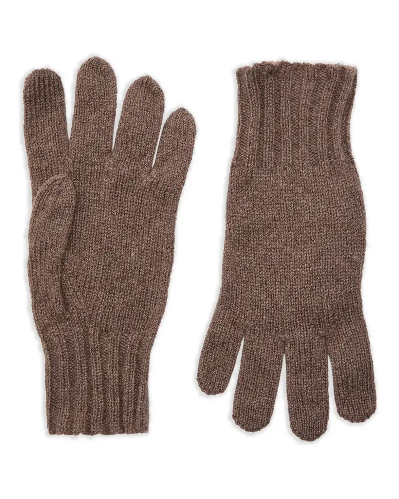 John Smedley Gerippte Calow Handschuhe - Braun Braun
