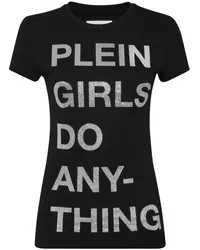 Philipp Plein T-Shirt mit Slogan-Print Schwarz