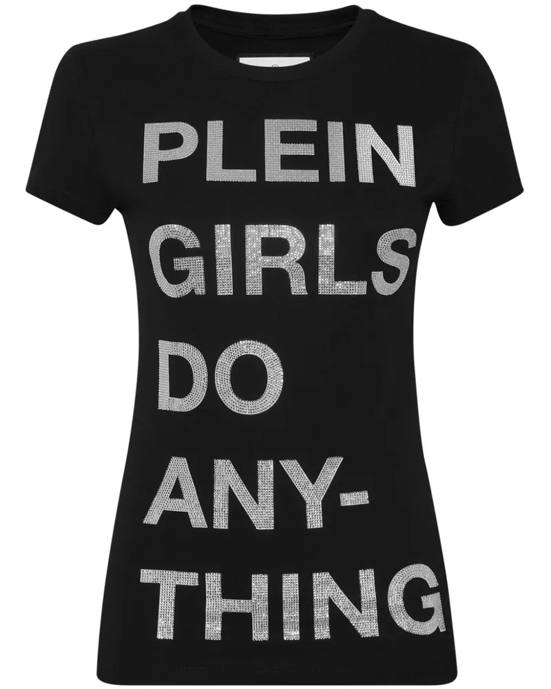 Philipp Plein T-Shirt mit Slogan-Print - Schwarz Schwarz