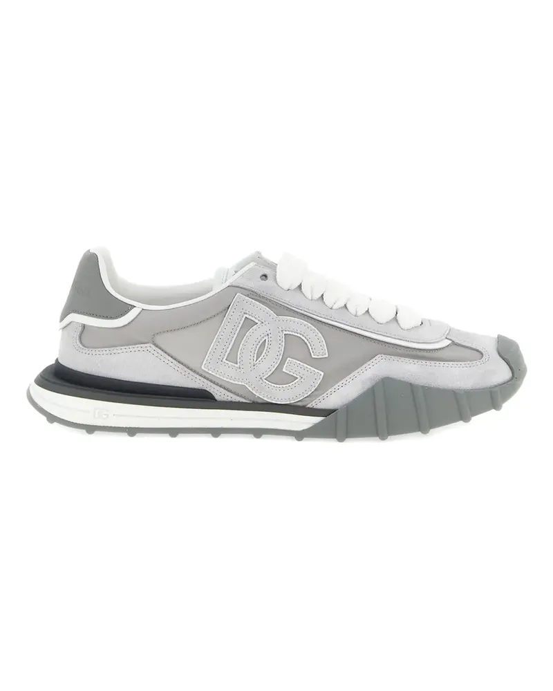 Dolce & Gabbana logo leather sneakers - Grau Grau