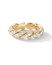 David Yurman 18kt 'Pavéflex' Gelbgoldring mit Diamanten Gold