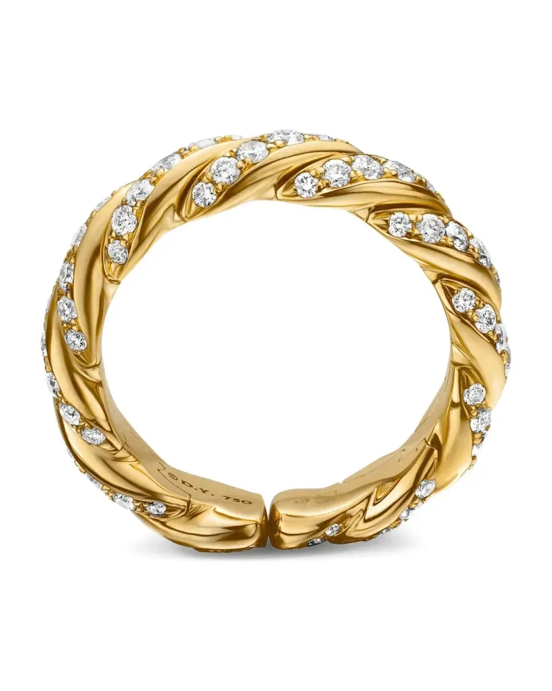 David Yurman 18kt Pavéflex Gelbgoldring mit Diamanten (5mm Gold