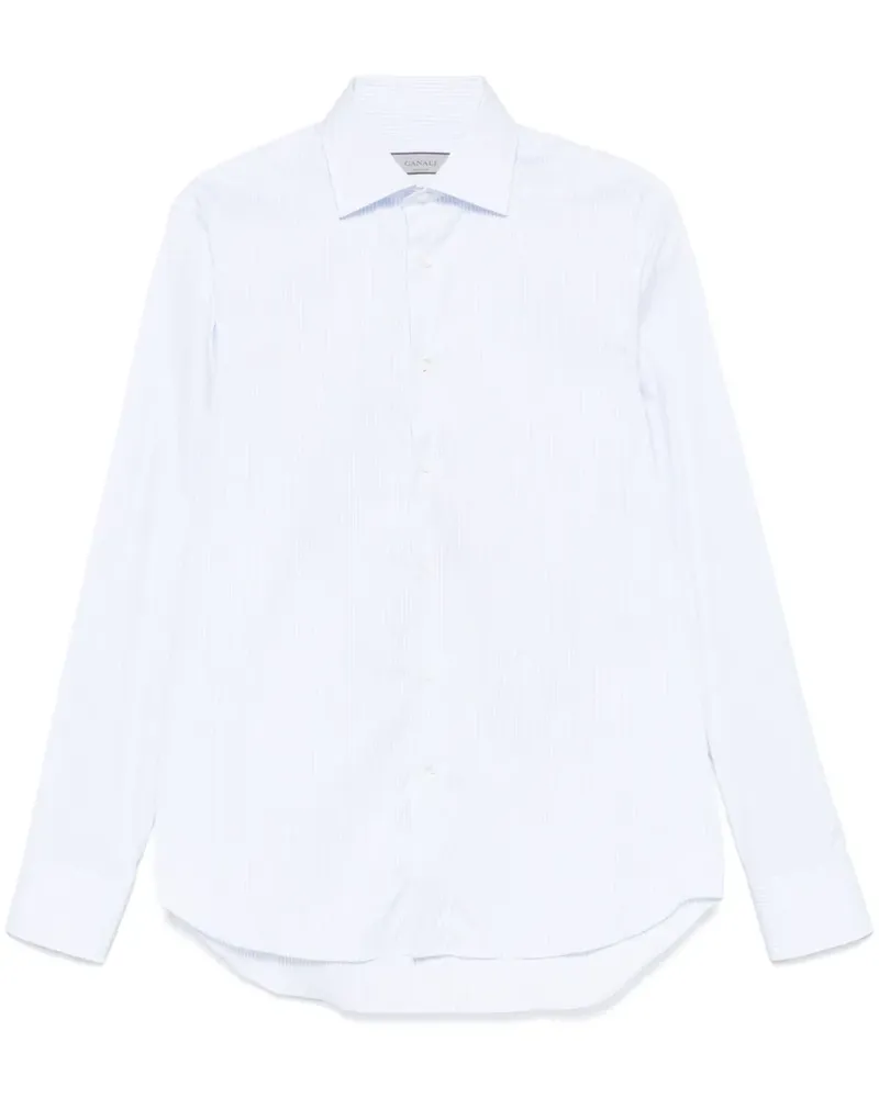 Canali Gestreiftes Hemd - Blau Blau