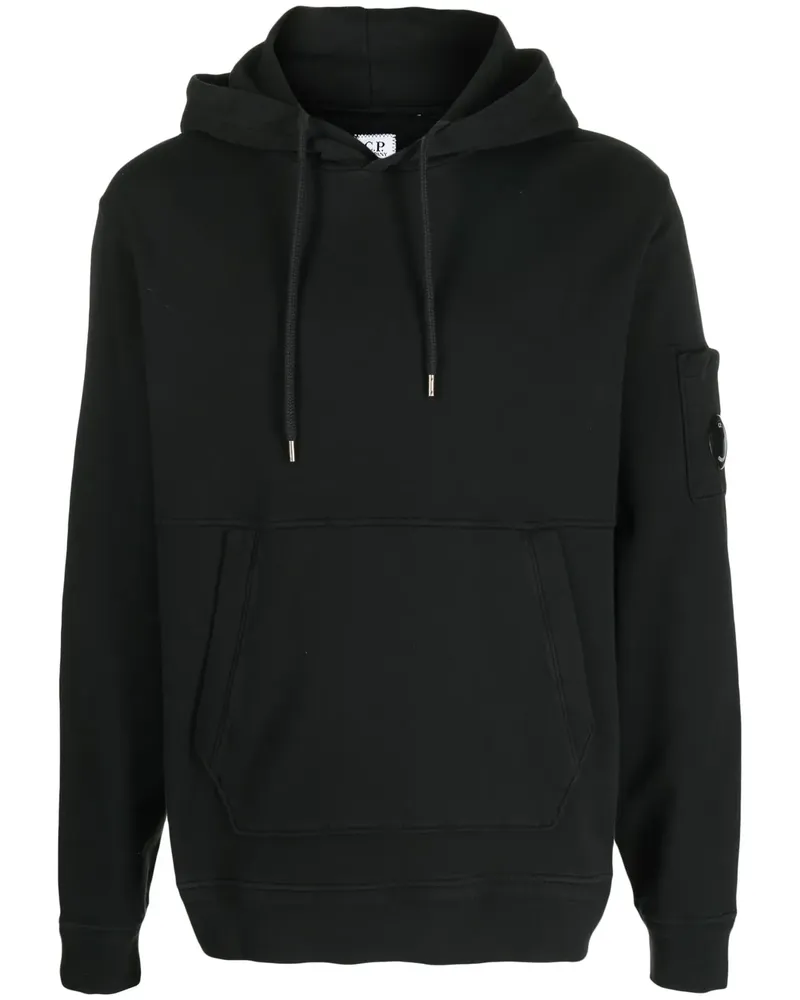 C.P. Company Hoodie mit Logo-Patch - Schwarz Schwarz