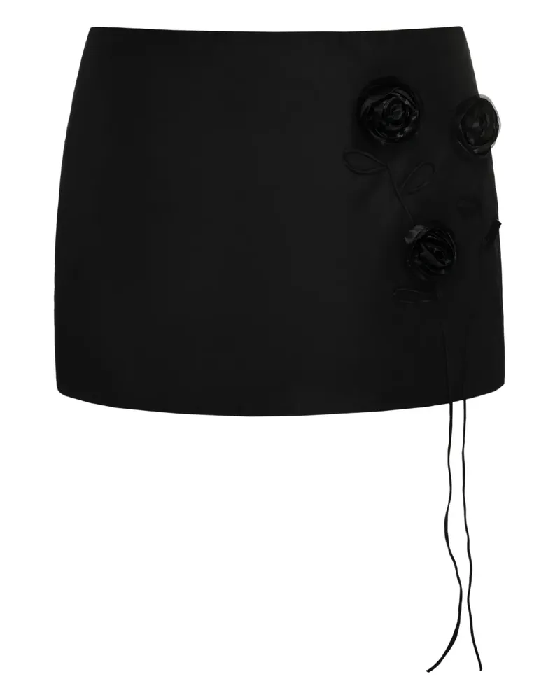 ANOUKI Minirock mit Blumenapplikation - Schwarz Schwarz