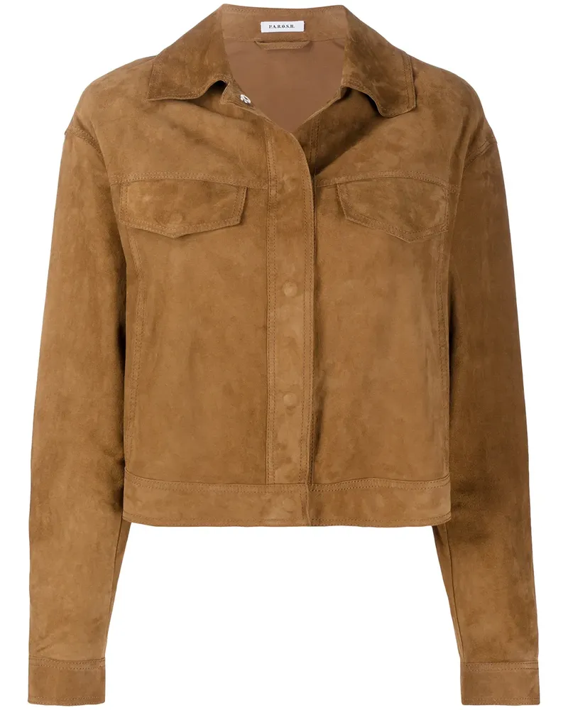 P.A.R.O.S.H. P.A.R.O H. Lederjacke mit Fransen - Braun Braun