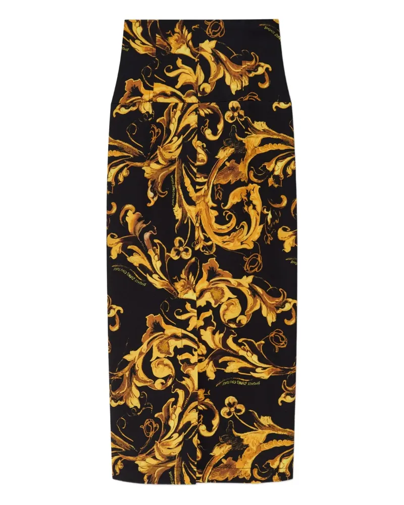Versace Jeans Midirock mit Barocco-Print - Schwarz Schwarz