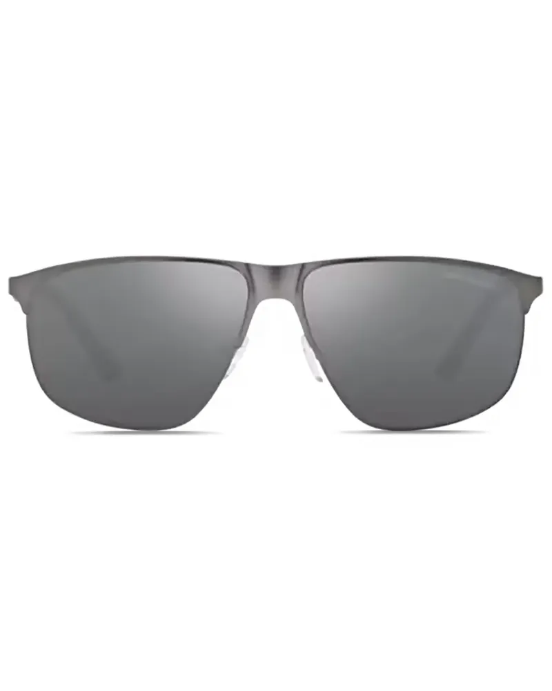 Emporio Armani Sonnenbrille mit eckigem Gestell - Silber Silber