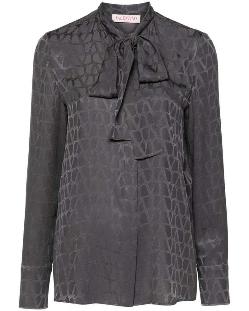 Valentino Garavani Seidenbluse aus Toile Iconographe-Jacquard - Grau Grau