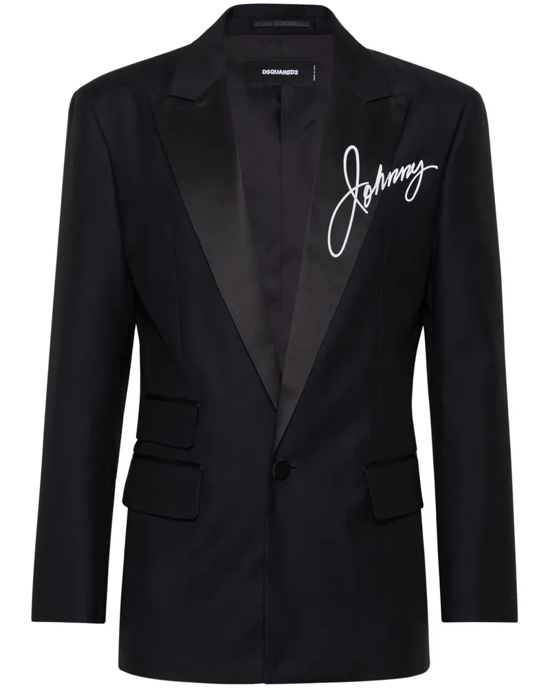 Dsquared2 J.C. Blazer mit Print - Schwarz Schwarz
