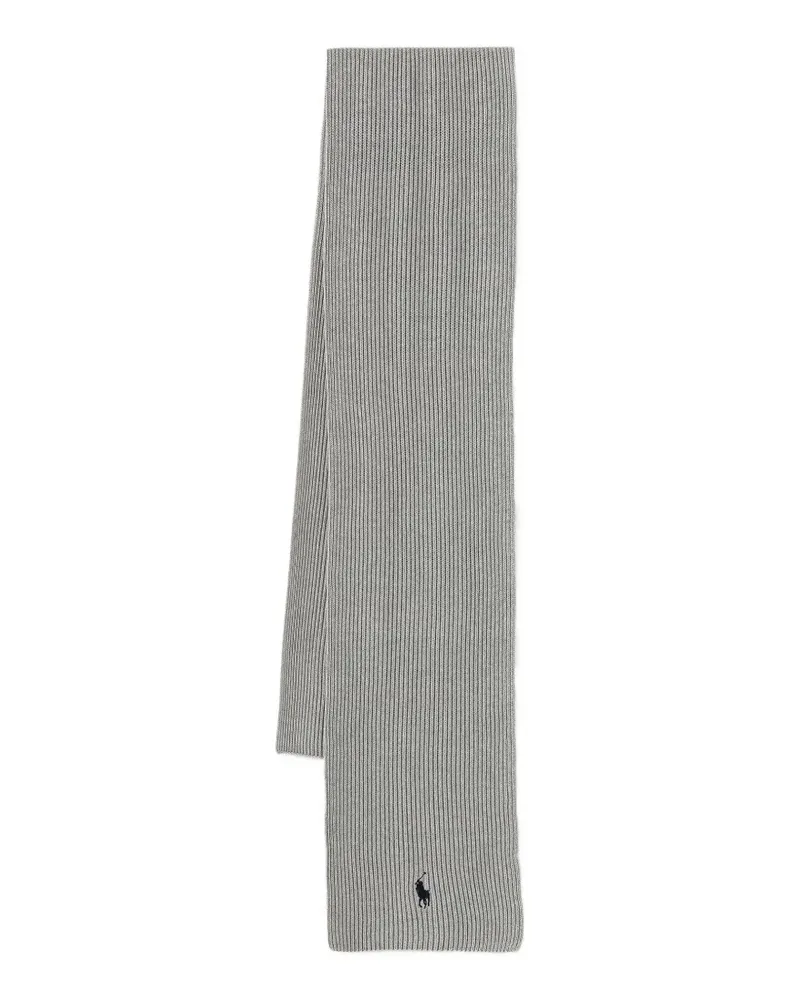 Ralph Lauren Gerippter Schal mit Logo-Stickerei - Grau Grau