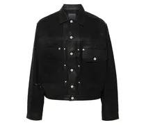 Beschichtete Jeansjacke - Schwarz