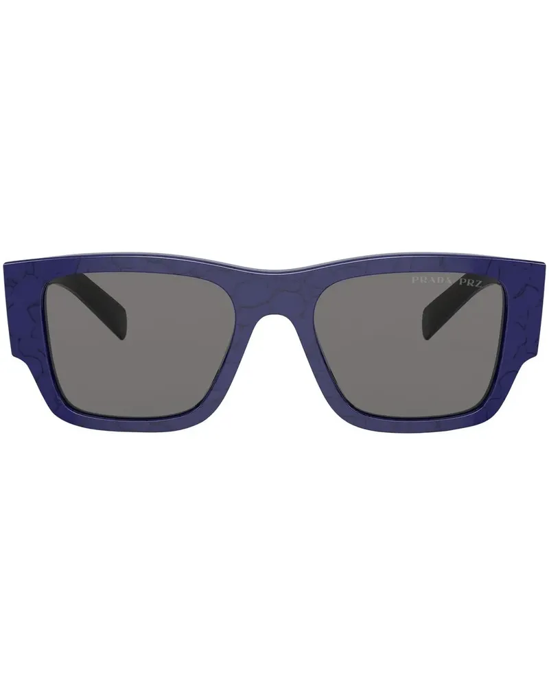 Prada Eckige Sonnenbrille mit Logo - Blau Blau