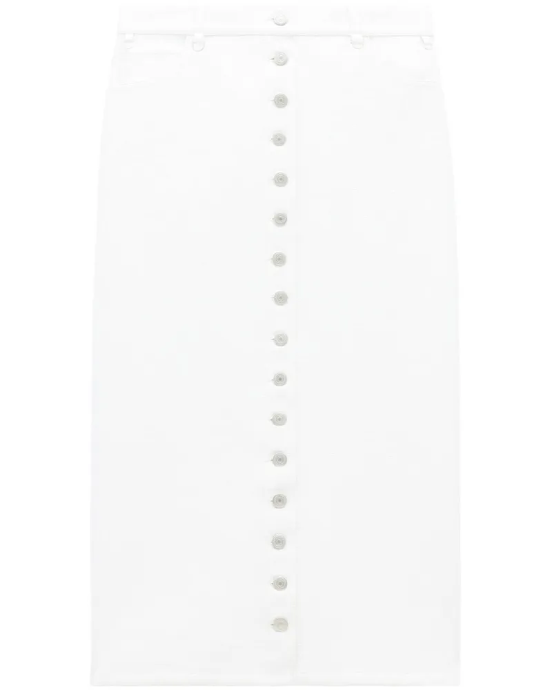Courrèges Multiflex Midirock mit Lack-Finish - Weiß Weiß