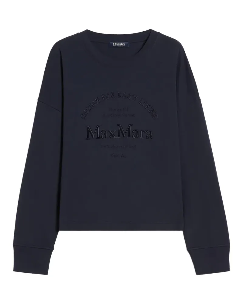 Max Mara logo-embroidered sweatshirt - Blau Blau