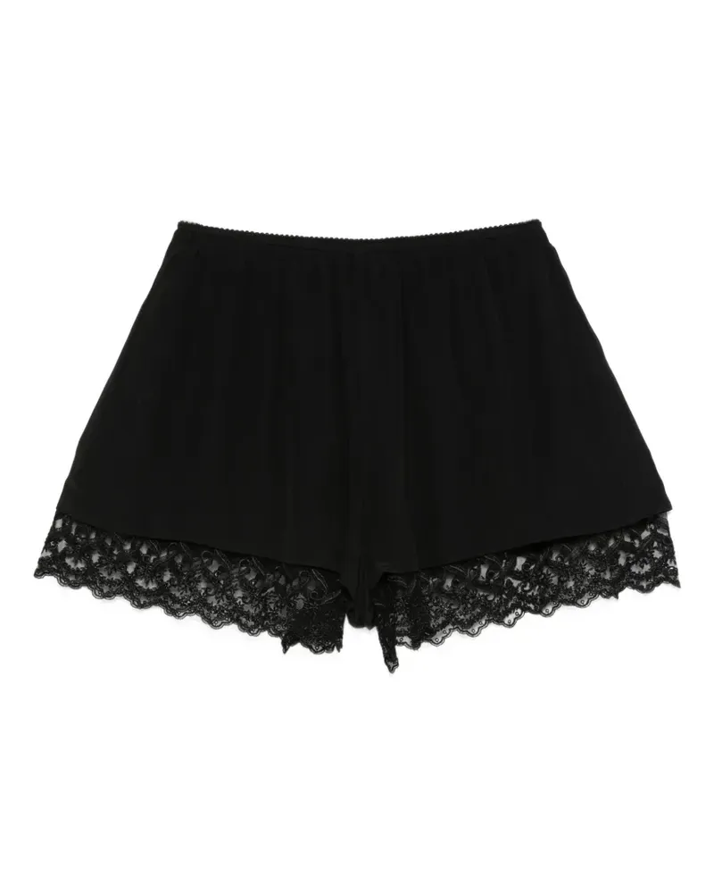 Simone Rocha Shorts mit Spitzenborten - Schwarz Schwarz