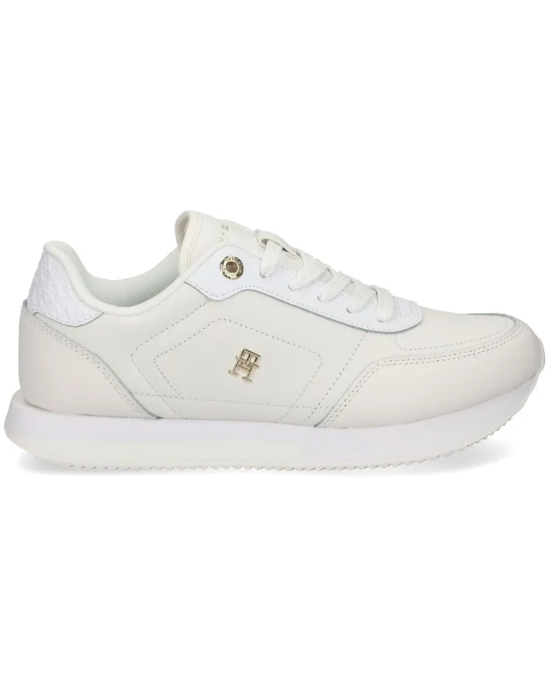 Tommy Hilfiger Sneakers mit Logo-Schild - Weiß Weiß